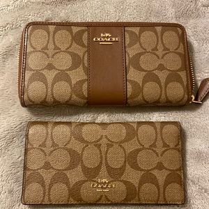 Coach Zip Around Wallet and Checkbook Cover. Brand New
